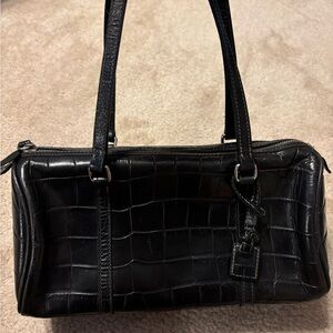 Vintage Dooney & Bourke Crocodile-Embossed Barrel Bag